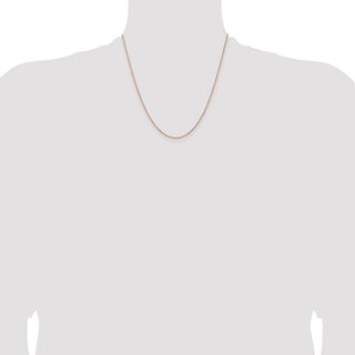 20" 14k Rose Gold 1.15mm Baby Rope Chain Necklace
