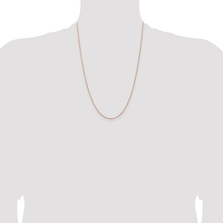24" 14k Rose Gold 1.15mm Baby Rope Chain Necklace