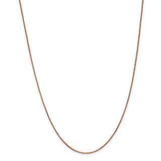 30" 14k Rose Gold 1.0mm Box Chain Necklace
