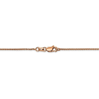 24" 14k Rose Gold 1.00mm Diamond-cut Spiga Chain Necklace