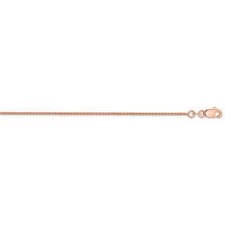 30" 14k Rose Gold 1mm Solid Polished Spiga Chain Necklace
