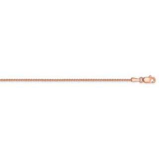 30" 14k Rose Gold 1.25mm Solid Polished Spiga Chain Necklace