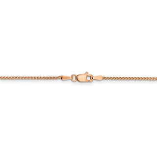 24" 14k Rose Gold 1.2mm Diamond-cut Spiga Chain Necklace