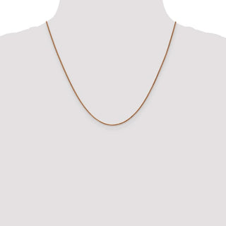 20" 14k Rose Gold 1.2mm Diamond-cut Spiga Chain Necklace