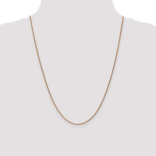 24" 14k Rose Gold 1.2mm Diamond-cut Spiga Chain Necklace