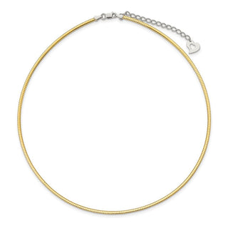 Sterling Silver Gold-pltd 2mm Reversible w/2in ext Cubetto Chain Necklace