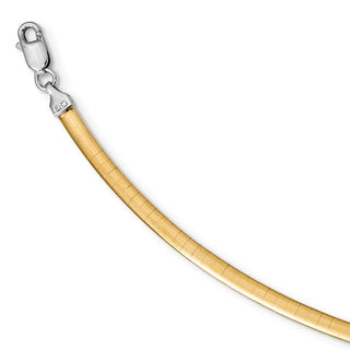 Sterling Silver Gold-pltd 3mm Reversible w/2in ext Cubetto Chain Necklace RSM3