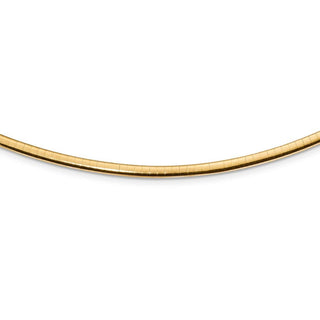 Sterling Silver Gold-pltd 3mm Reversible 2in ext Cubetto Chain Necklace RSM3-18