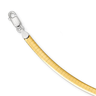 Sterling Silver Gold-plated 4mm Reversible w/2in ext Cubetto Chain Necklace RSM4