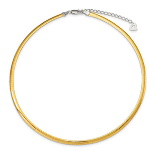 Sterling Silver Gold-plated 4mm Reversible w/2in ext Cubetto Chain Necklace RSM4