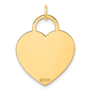 14k Yellow Gold Polished Heart Shaped Disc Charm S1453