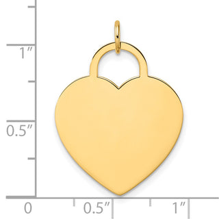 14k Yellow Gold Polished Heart Shaped Disc Charm S1453