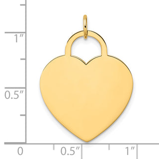 14k Yellow Gold Polished Heart Shaped Disc Charm S1453