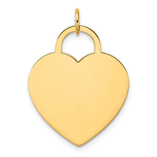 14k Yellow Gold Polished Heart Shaped Disc Charm S1453