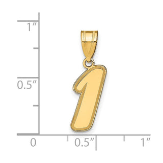 14k Yellow Gold Polished Script Number 1 Pendant