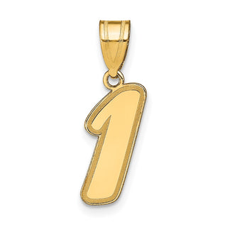 14k Yellow Gold Polished Script Number 1 Pendant