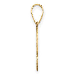 14k Yellow Gold Polished Script Number 2 Pendant