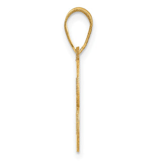 14k Yellow Gold Polished Script Number 3 Pendant