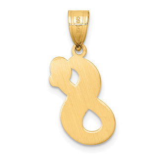 14k Yellow Gold Polished Script Number 8 Pendant