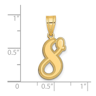 14k Yellow Gold Polished Script Number 8 Pendant