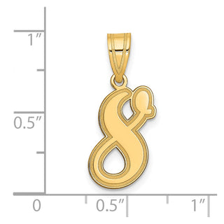 14k Yellow Gold Polished Script Number 8 Pendant