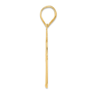 14k Yellow Gold Brushed Border Script Number 10 Pendant