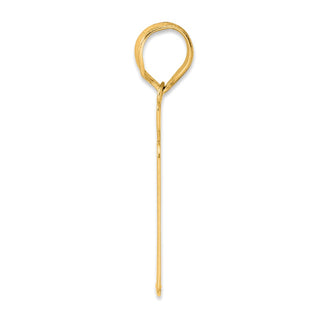 14k Yellow Gold Brushed Border Script Number 11 Pendant