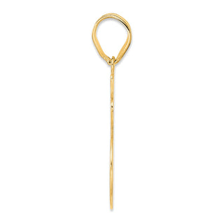 14k Yellow Gold Brushed Border Script Number 16 Pendant