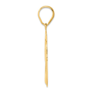 14k Yellow Gold Brushed Border Script Number 20 Pendant