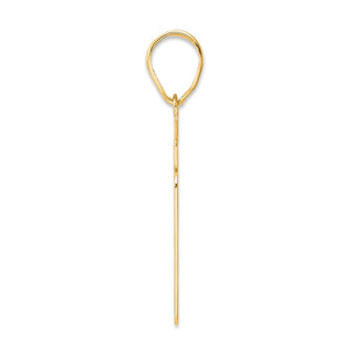 14k Yellow Gold Brushed Border Script Number 21 Pendant