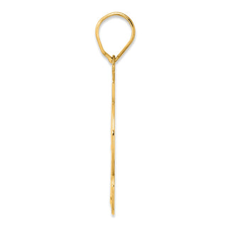 14k Yellow Gold Brushed Border Script Number 22 Pendant
