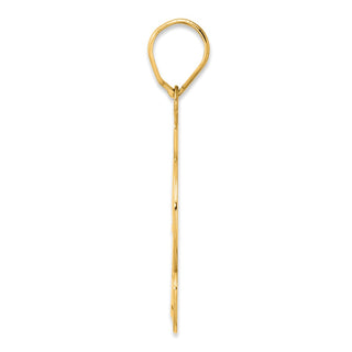 14k Yellow Gold Brushed Border Script Number 22 Pendant