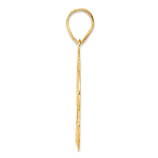 14k Yellow Gold Brushed Border Script Number 23 Pendant