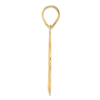 14k Yellow Gold Brushed Border Script Number 23 Pendant