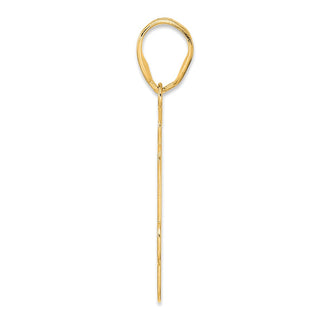 14k Yellow Gold Brushed Border Script Number 24 Pendant