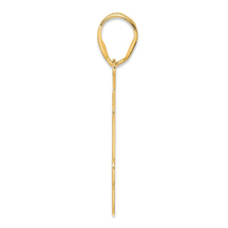 14k Yellow Gold Brushed Border Script Number 24 Pendant