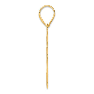 14k Yellow Gold Brushed Border Script Number 25 Pendant