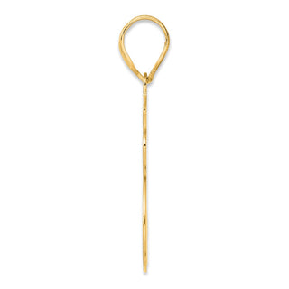 14k Yellow Gold Brushed Border Script Number 25 Pendant