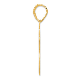 14k Yellow Gold Brushed Border Script Number 26 Pendant