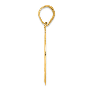 14k Yellow Gold Brushed Border Script Number 29 Pendant