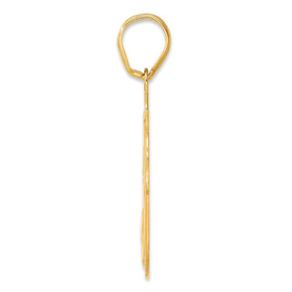 14k Yellow Gold Brushed Border Script Number 30 Pendant