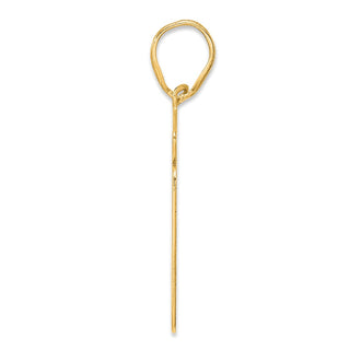 14k Yellow Gold Brushed Border Script Number 31 Pendant