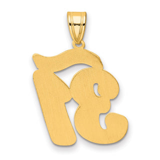 14k Yellow Gold Brushed Border Script Number 31 Pendant