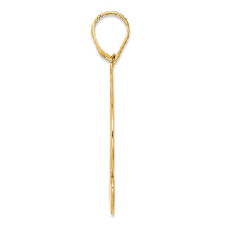 14k Yellow Gold Brushed Border Script Number 32 Pendant
