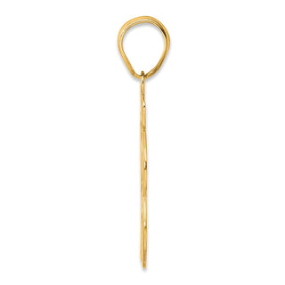 14k Yellow Gold Brushed Border Script Number 33 Pendant