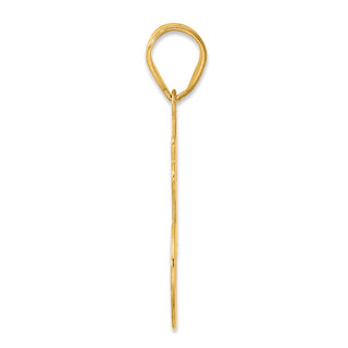 14k Yellow Gold Brushed Border Script Number 36 Pendant