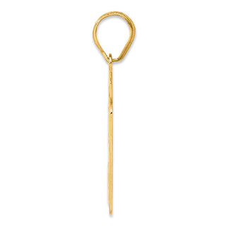 14k Yellow Gold Brushed Border Script Number 37 Pendant