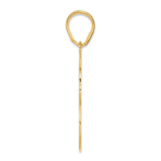 14k Yellow Gold Brushed Border Script Number 38 Pendant