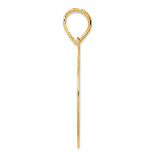 14k Yellow Gold Brushed Border Script Number 39 Pendant