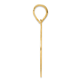 14k Yellow Gold Brushed Border Script Number 39 Pendant